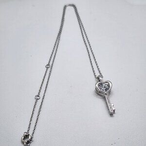 Brand New Sterling Silver 925 Key Heart Necklace